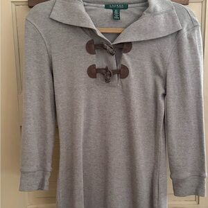Ralph Lauren Heather Gray Dress with Brown Accents
